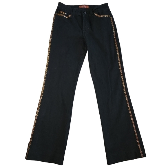 𝅺MU Makers USA Rhinestone Bootcut Jeans - Picture 1 of 5